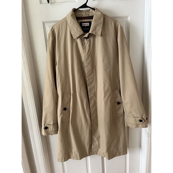 Hunter Original‎ Womens Jacket Premium Water Resistant Coat Buttons Tan Sz Large - Picture 1 of 7